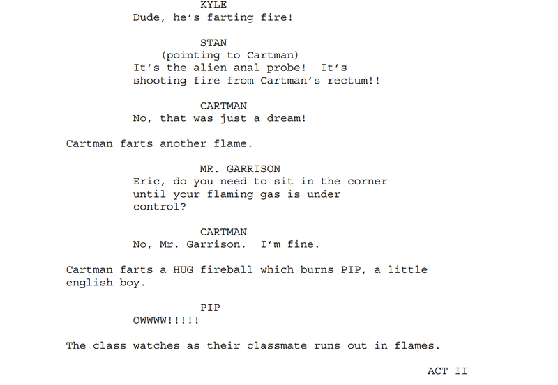 Illustration for article titled A whole slew of early South Park scripts are now available online